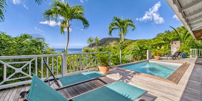 1.Location Villa piscine Deshaies Guadeloupe_Vue mer